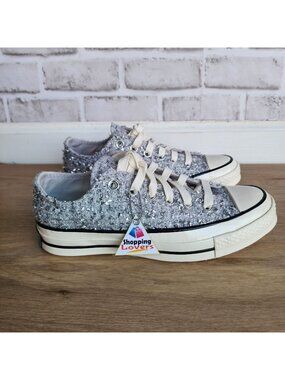 ⭐Converse Chuck 70 Metallic Tweed Low Sz 6.5 Men's Shoes Sneaker Silver A14443C